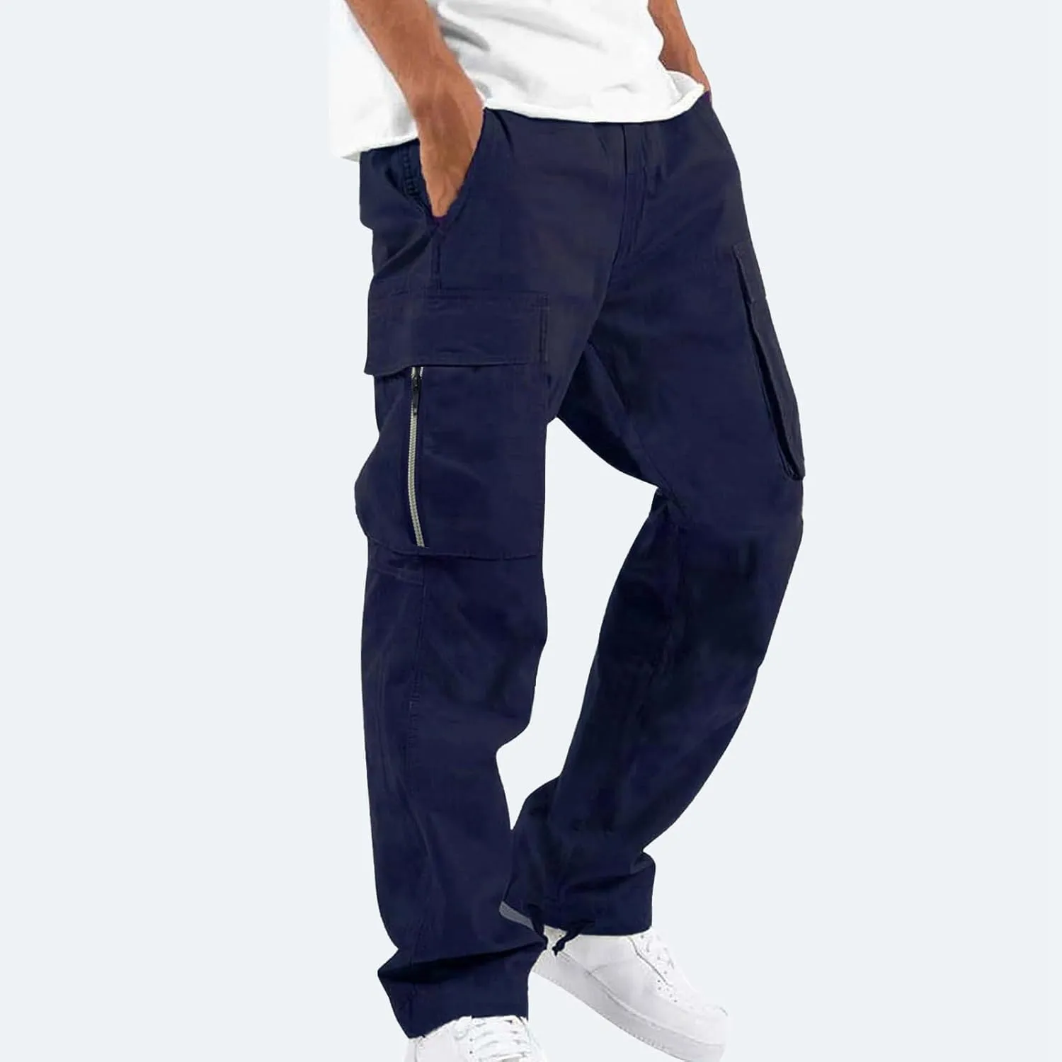 2023 Men's Casual Cargo Pants with Multi Pockets Stylish Plus Size Hiking Pants Workout Joggers Sweatpants Trousers for Men
