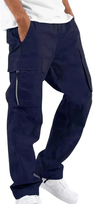 2023 Men's Casual Cargo Pants with Multi Pockets Stylish Plus Size Hiking Pants Workout Joggers Sweatpants Trousers for Men