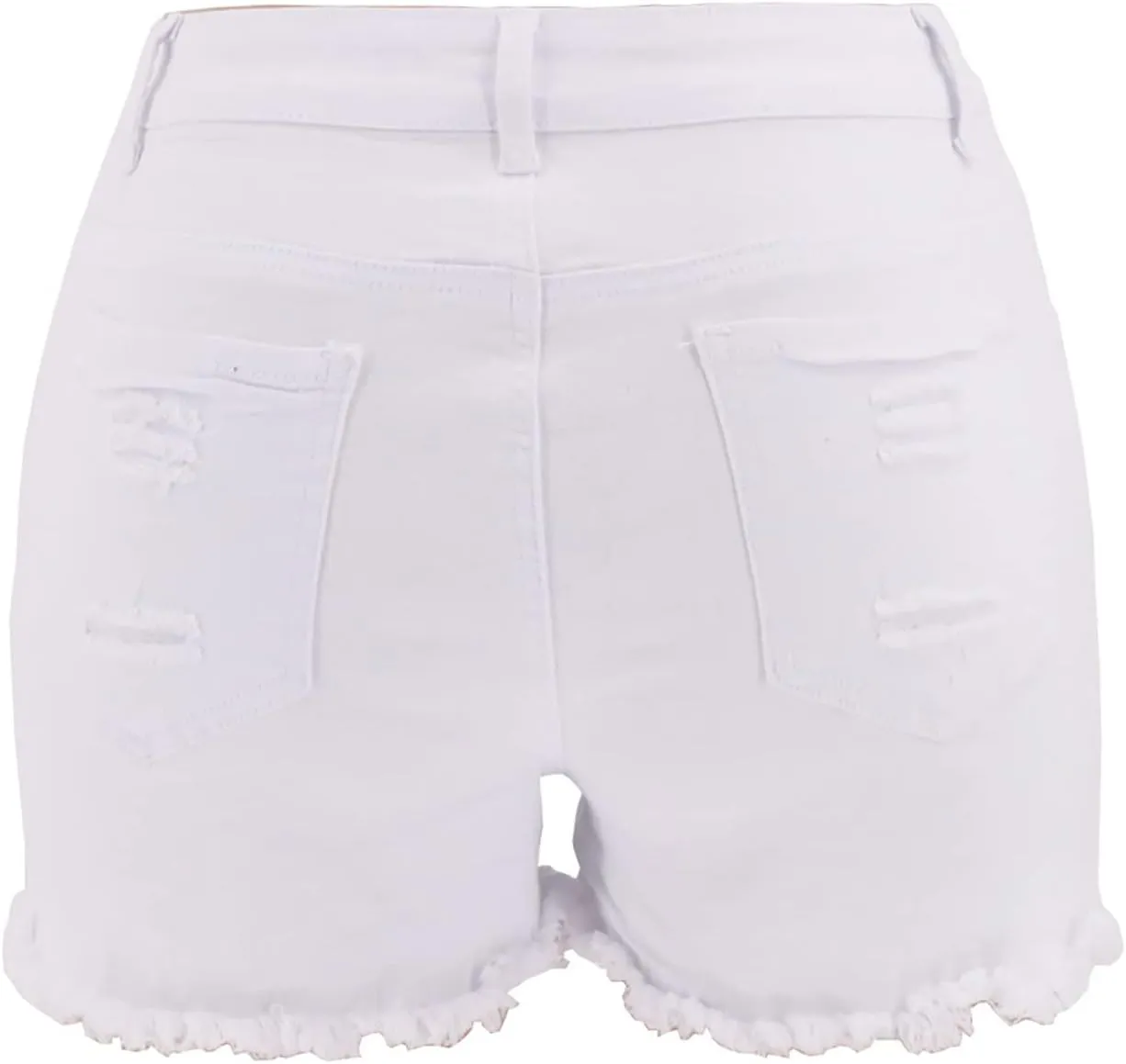2025 Women's High Waist Button Fly Denim Jean Shorts Hemline Cotton Denim Stretch Jean Shorts Stretchy Jean Short
