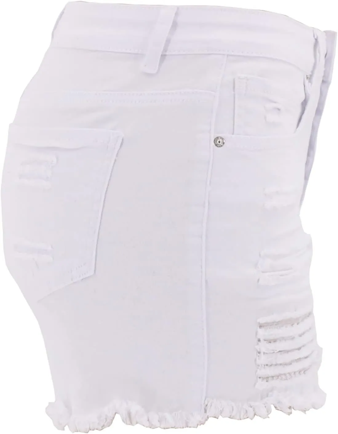 2025 Women's High Waist Button Fly Denim Jean Shorts Hemline Cotton Denim Stretch Jean Shorts Stretchy Jean Short