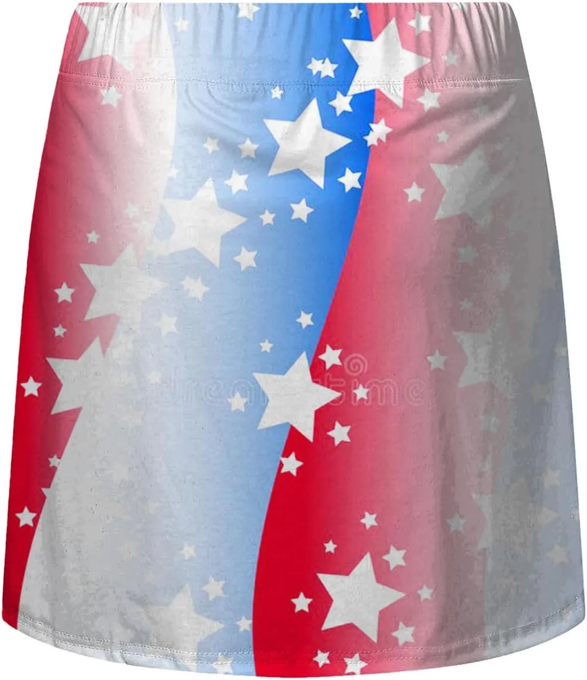 4th of July Skorts for Women Athletic Breathable 2 in 1 Tennis Skirt Shorts Workout High Waisted Stretch Flowy Shorts