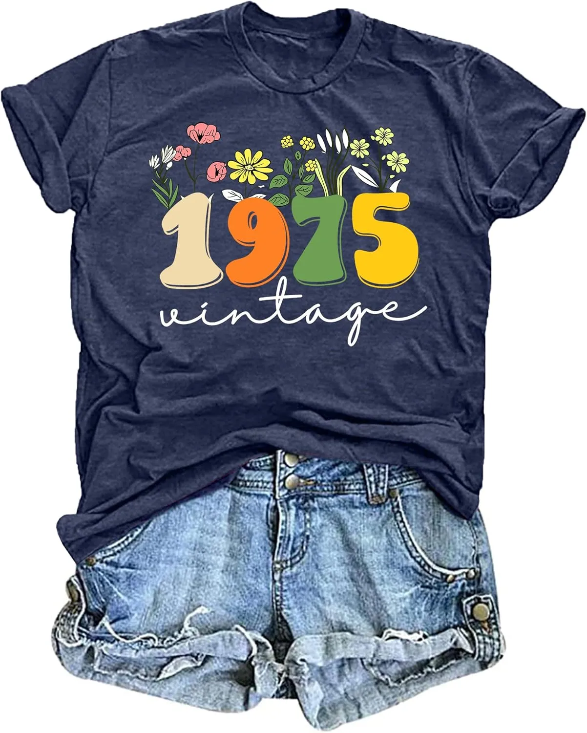 50th Birthday Gifts for Women Fifty Birthday Shirts: Vintage 1975 Shirt 50 Years Old Birthday Party Graphic T-Shirt