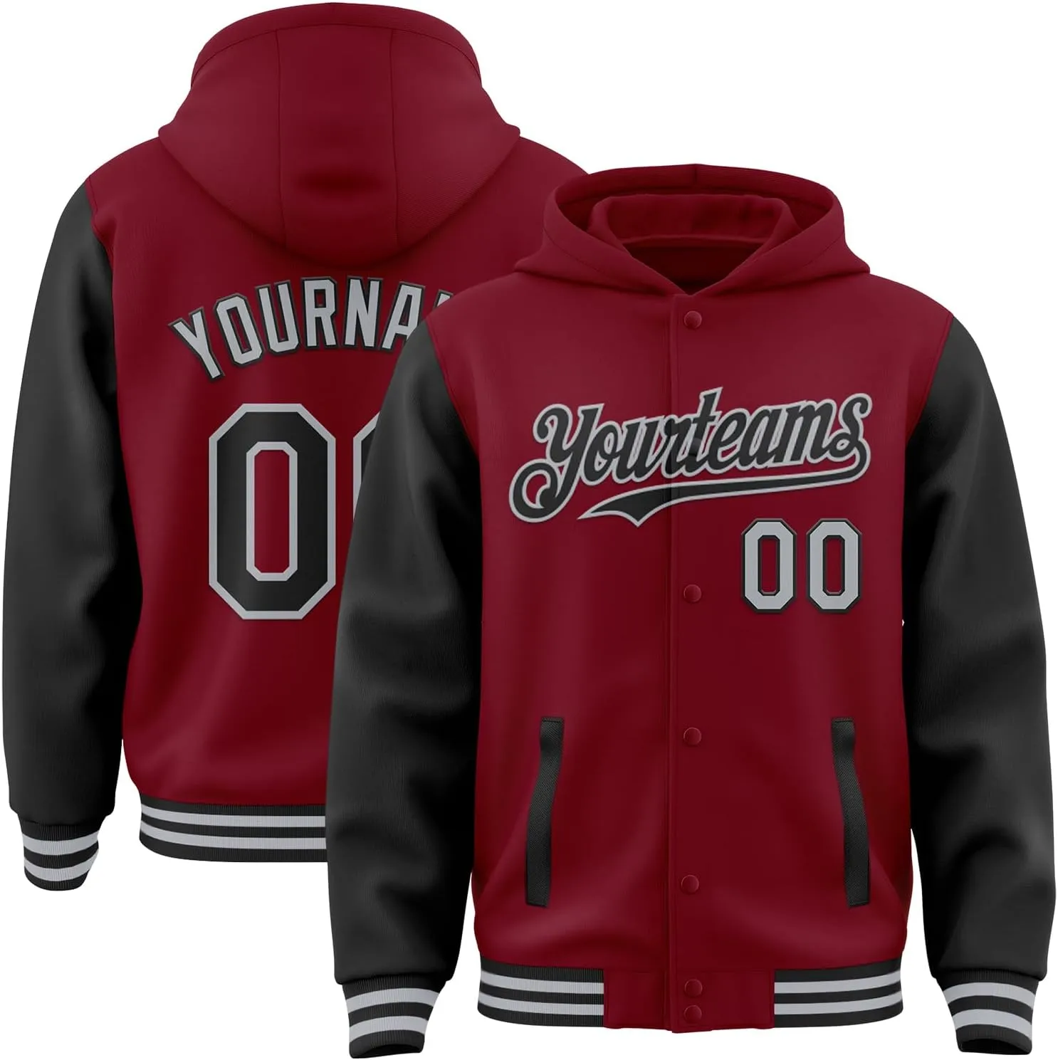 Adult Teens Kids Hoodies Jacket Customized Baseball Team Jerseys Personalized Varsity Leather Bomber Jacket