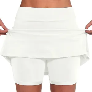 aihihe Golf Skirts for Women Tummy Control Pleated Padded Bike Shorts Women 5 inch Inseam Plus Size Pleated Skorts for Women