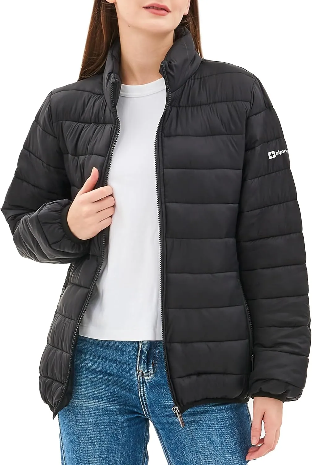 Alpine Swiss Amy Womens Lightweight Puffer Jacket Water Resistant Down Alternative Packable Coat