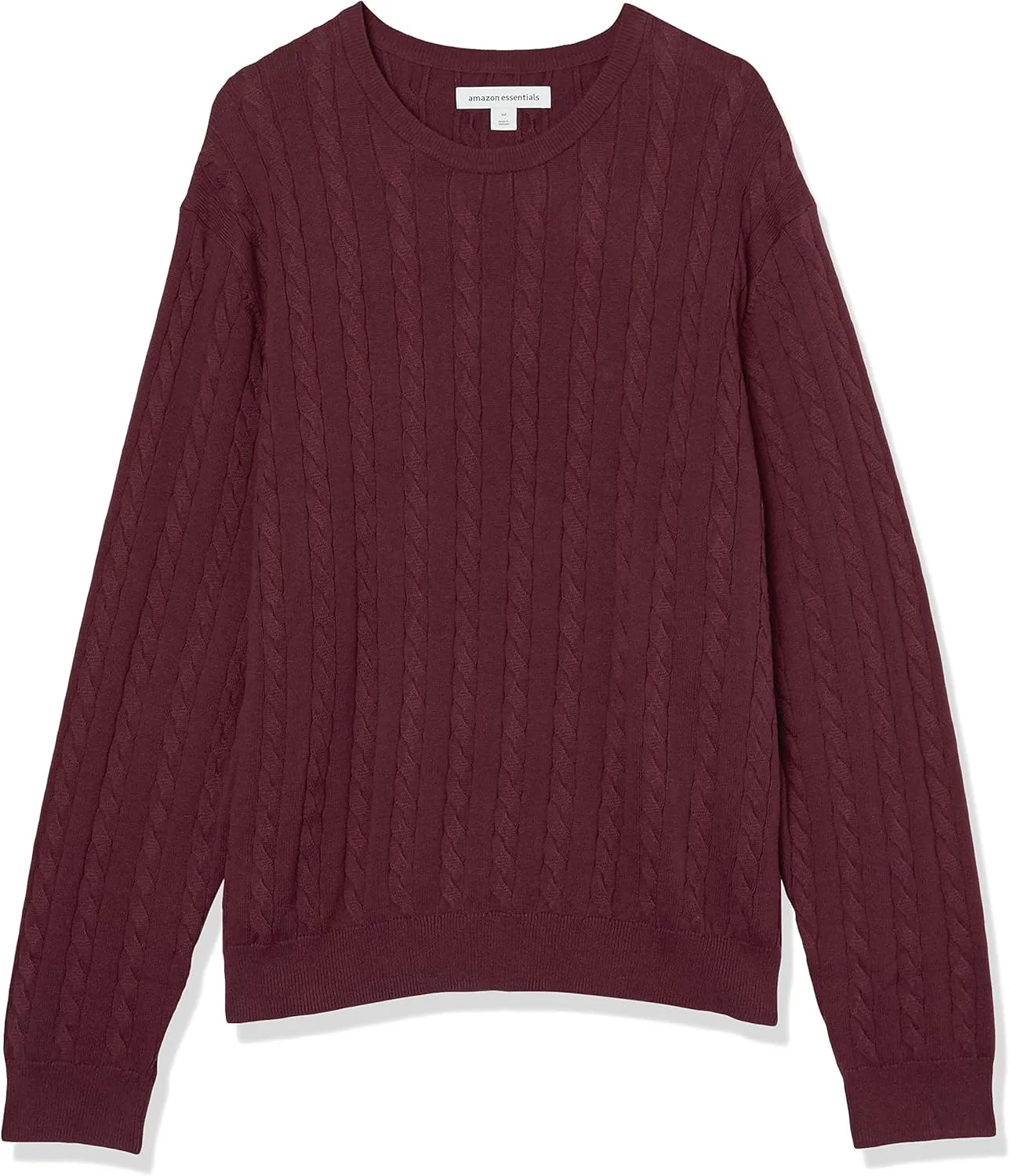 Amazon Essentials Men's Crewneck Cable Cotton Sweater