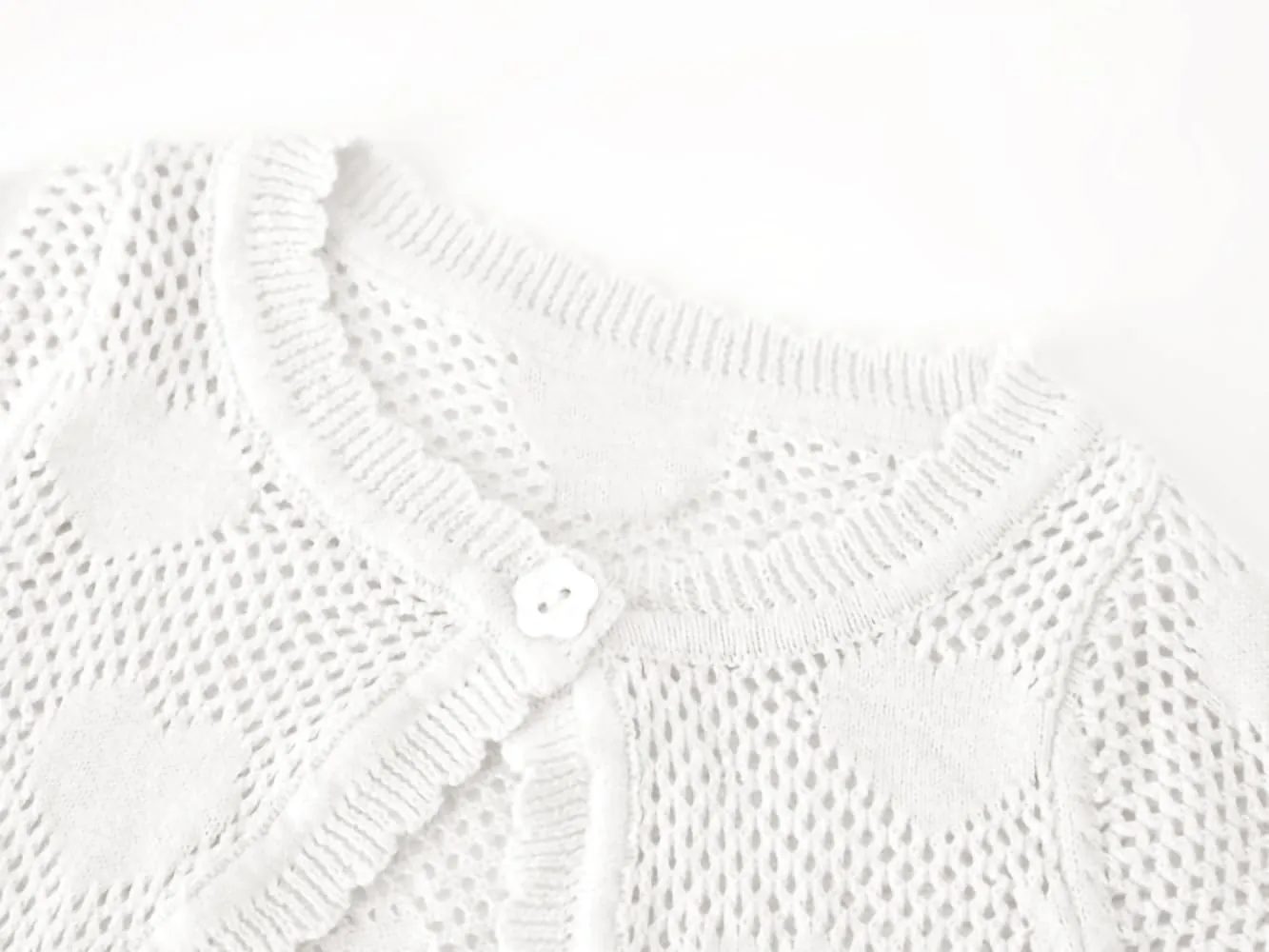 ASHER FASHION Girls Bolero Cardigan Short Sleeve Kids Cute Heart Knitted Hollow Shrug Sweaters Dress Cover Up Crop Tops