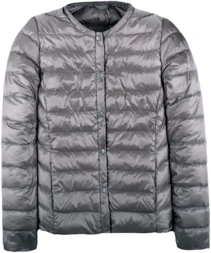 Autumn Spring Ultra Light Down Jacket Women White Duck Down Coat Casual Collarless Warm