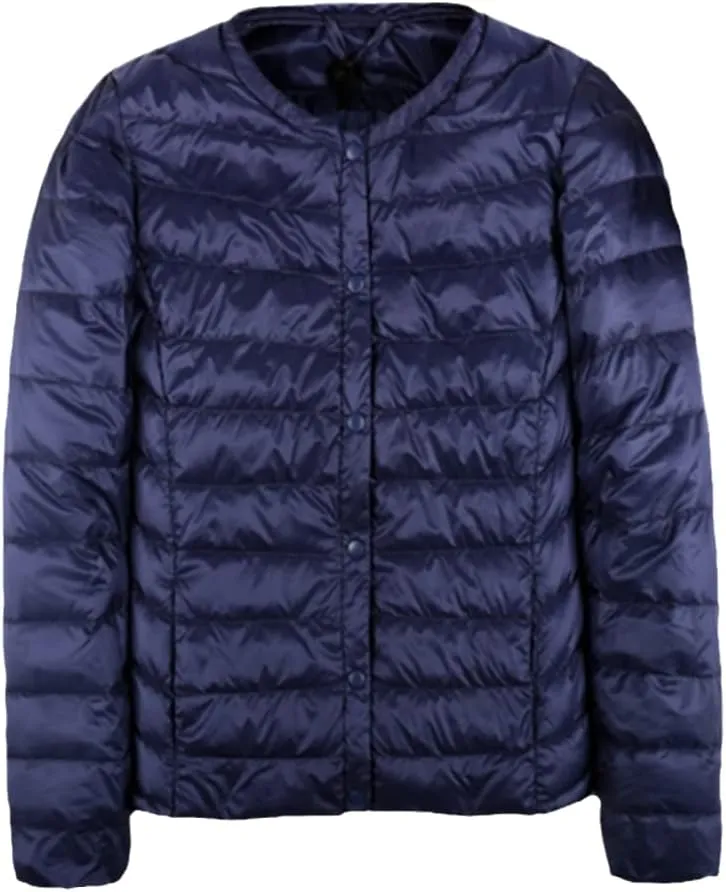 Autumn Spring Ultra Light Down Jacket Women White Duck Down Coat Casual Collarless Warm