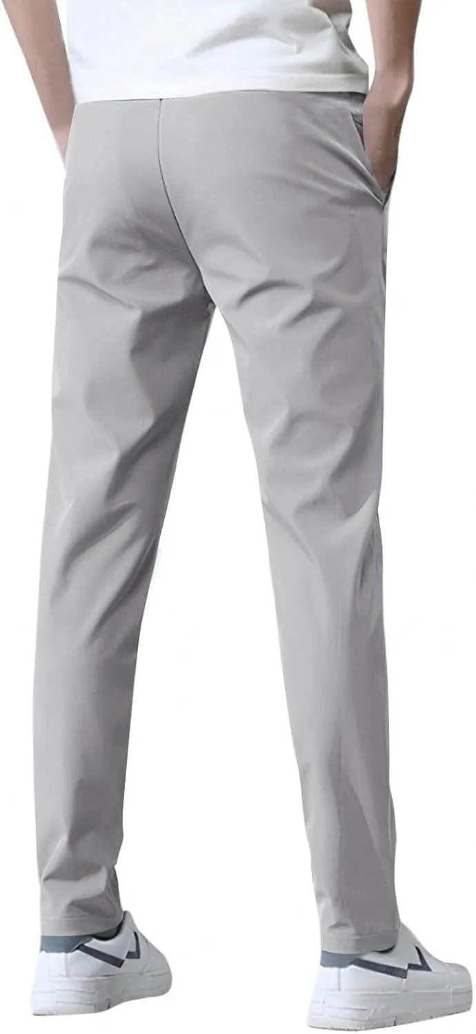 Bevawear Glide Pants Mens Breathable Quick Dry Stretch Athletic Pants Elastic Waist Drawstring Active Hiking Pant