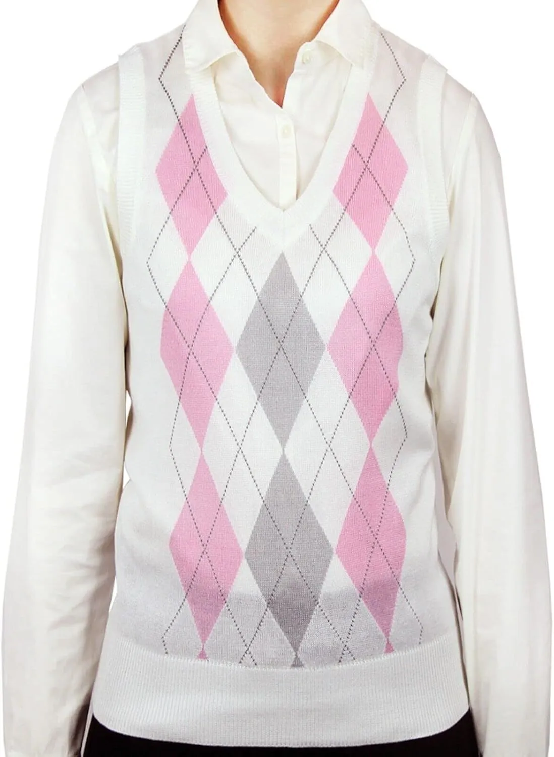 Blue Ocean Womens Argyle Sweater Vest