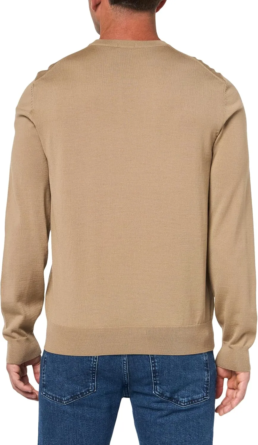 BOSS Men's Small Logo Wool Pullover Sweater