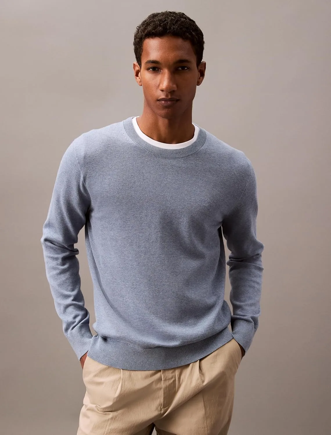 Calvin Klein Men's Smooth Cotton Crewneck Sweater