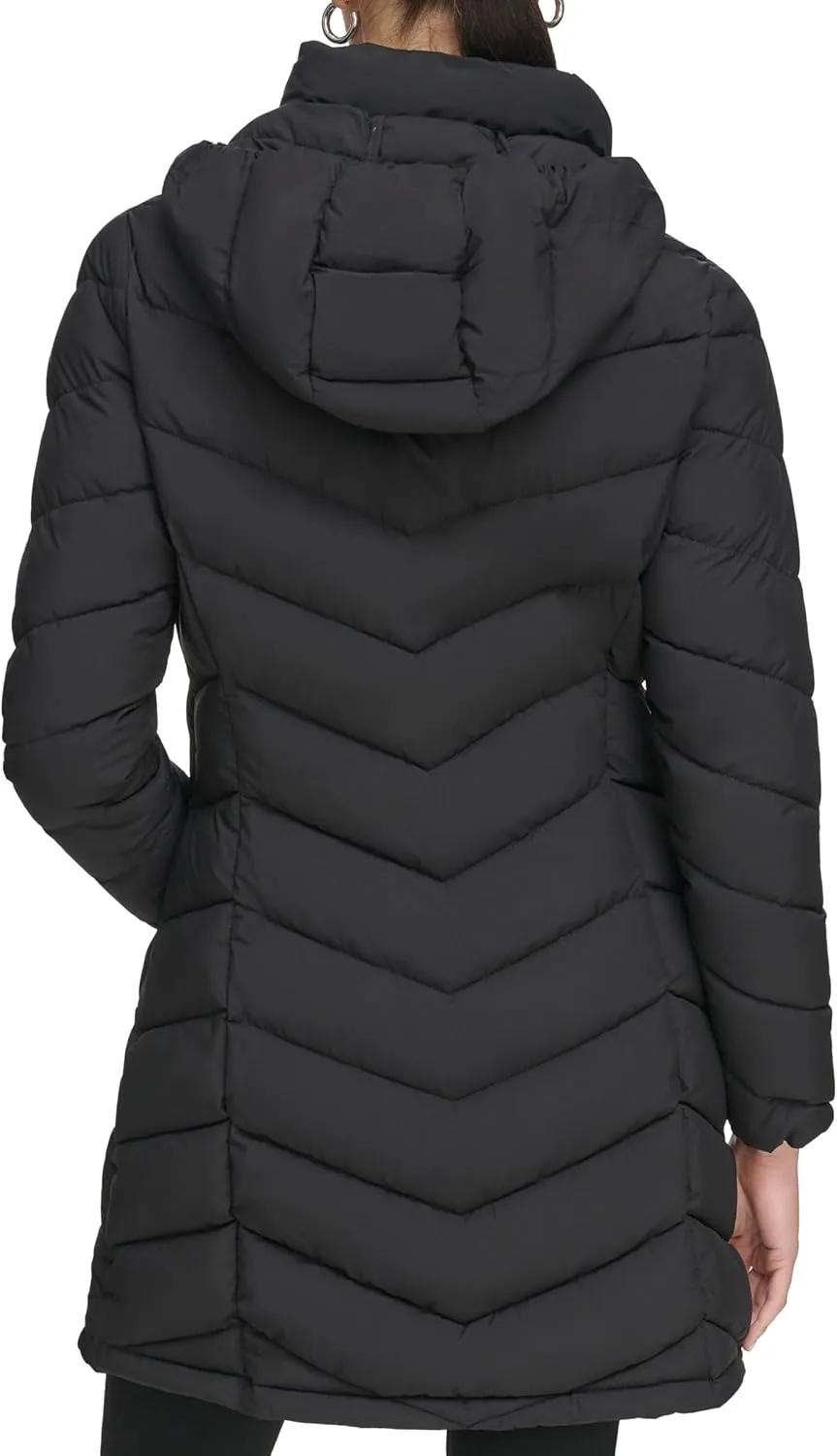 Calvin Klein Women's Classic Hooded Zip Front Puffer Coat
