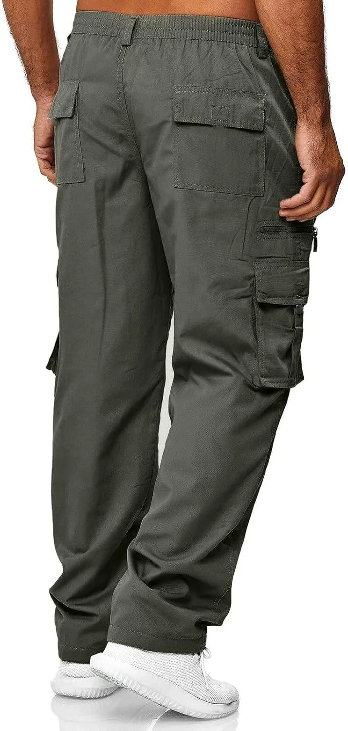 Cargo Work Pant Men Breathable Casual Pull-On Pants Athletic Sweatpants Loose Fit Joggers Bottoms Pant