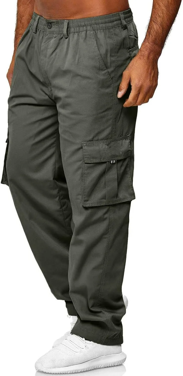 Cargo Work Pant Men Breathable Casual Pull-On Pants Athletic Sweatpants Loose Fit Joggers Bottoms Pant