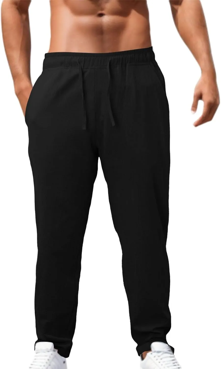 Cargo Work Pant Men Casual Pull On Pants Gym Sports Yoga Sweatpants Multiple Pockets Relaxed Fit Joggers