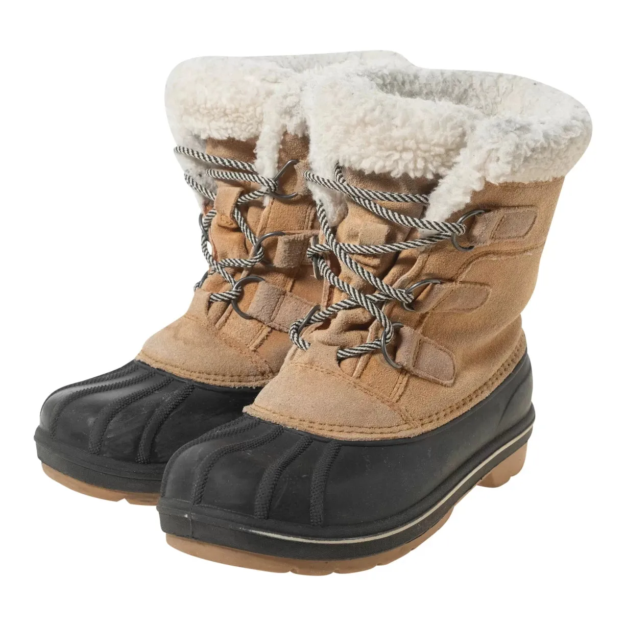Cat & Jack Lace Up Faux Fur Kit Winter Boots - Girls'