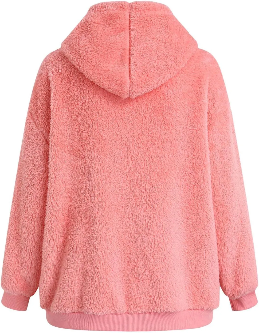 Ceboyel Women 2023 Fleece Oversized Jacket Long Sleeve Casual Fall Hoodie Full Zip Up Sweatshirt Winter Coats Outerwear
