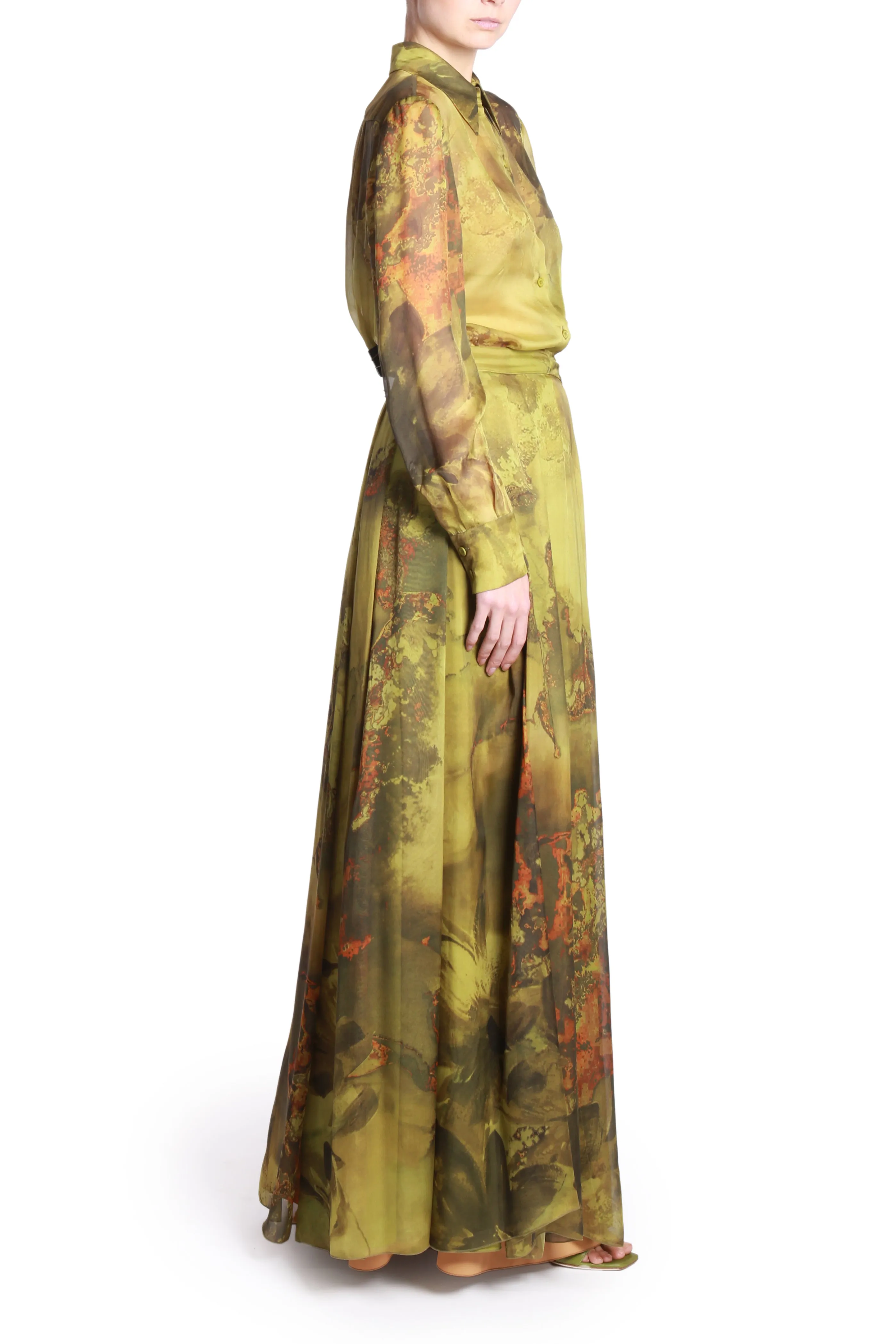 Chiffon Skirt With Flower Bomb Print