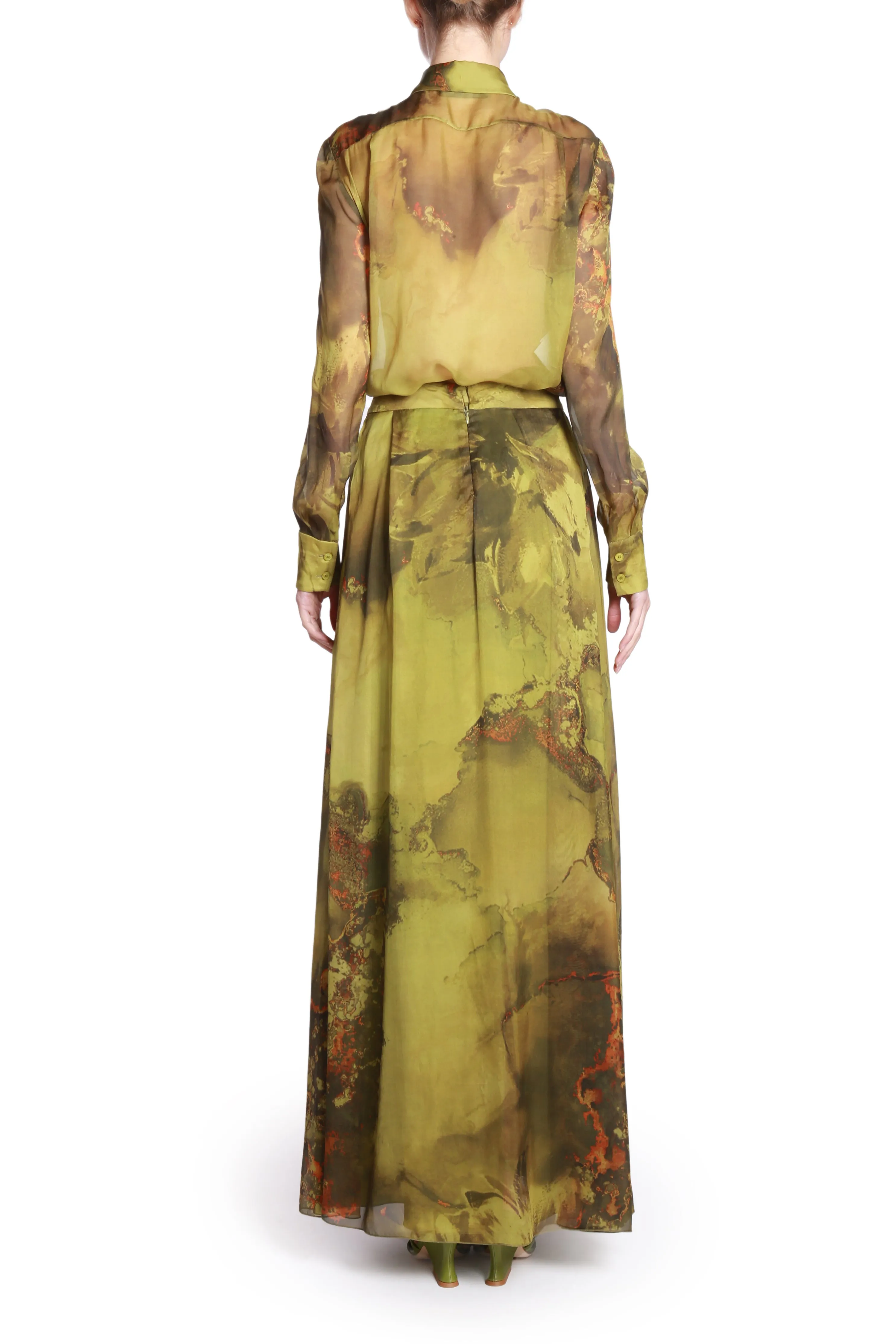 Chiffon Skirt With Flower Bomb Print