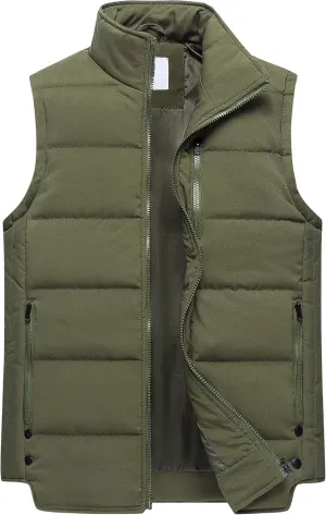 Chrisuno Women's Puffer Vest Casual Stand Collar Quilted Waistcoat Outdoor Padded Ski Vest