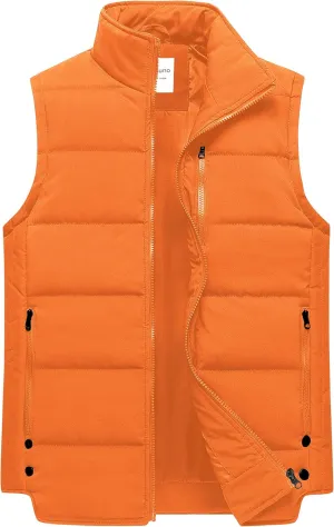 Chrisuno Women's Puffer Vest Casual Stand Collar Quilted Waistcoat Outdoor Padded Ski Vest