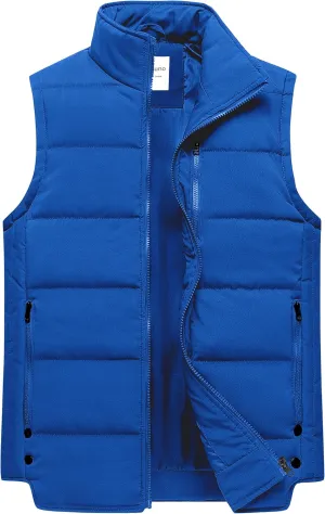 Chrisuno Women's Puffer Vest Casual Stand Collar Quilted Waistcoat Outdoor Padded Ski Vest