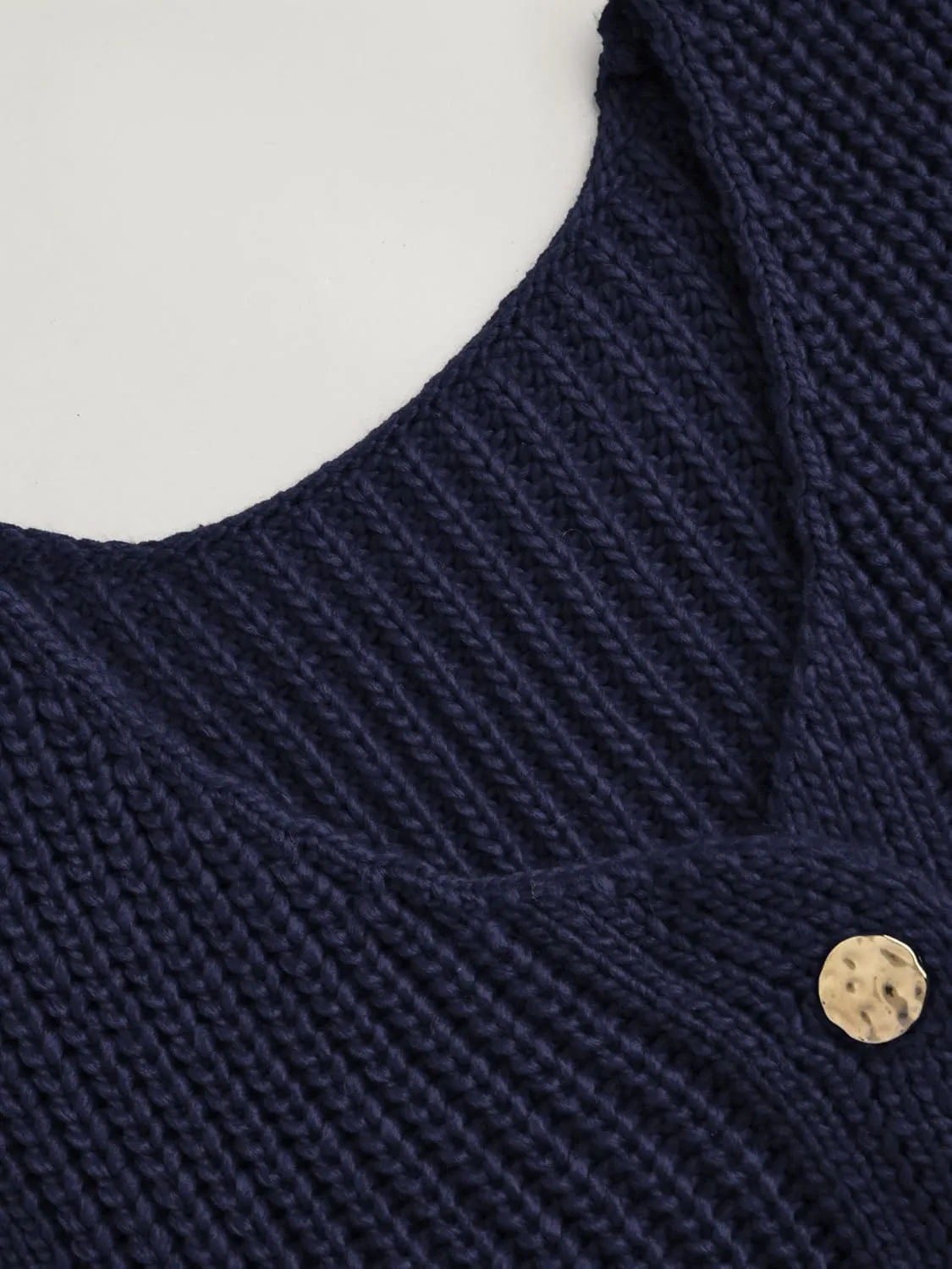 CIDER Sweater Vest Women V Neck Sleeveless Button Down Cropped Sweater Knit Solid Casual Vest with Pockets