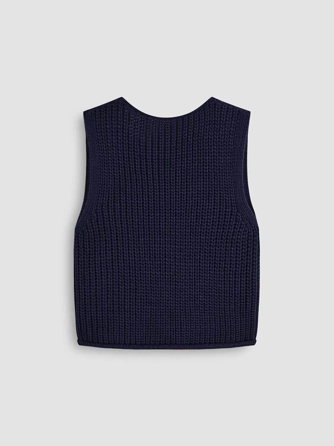 CIDER Sweater Vest Women V Neck Sleeveless Button Down Cropped Sweater Knit Solid Casual Vest with Pockets