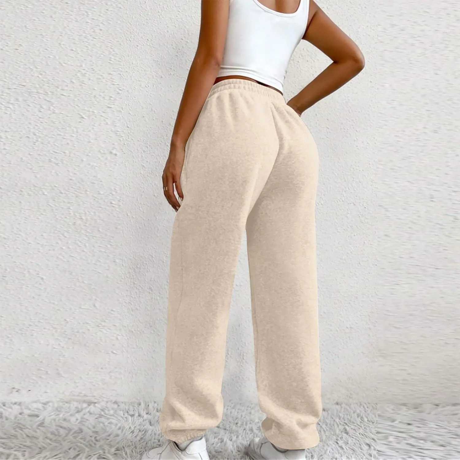 Comfy Pants,Women's High Waist Solid Color Casual Trousers Workout Sports Joggers Pants with Spring&Summer Clothing