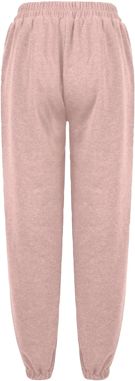 Comfy Pants,Women's High Waist Solid Color Casual Trousers Workout Sports Joggers Pants with Spring&Summer Clothing