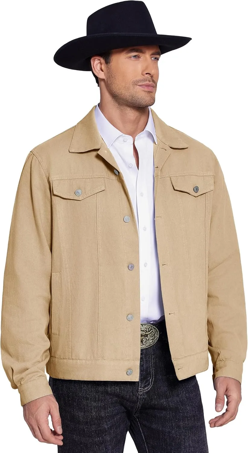 COOFANDY Men's Cotton Denim Jacket Lightweight Trucker Jackets Casual Washed Jean Jacket
