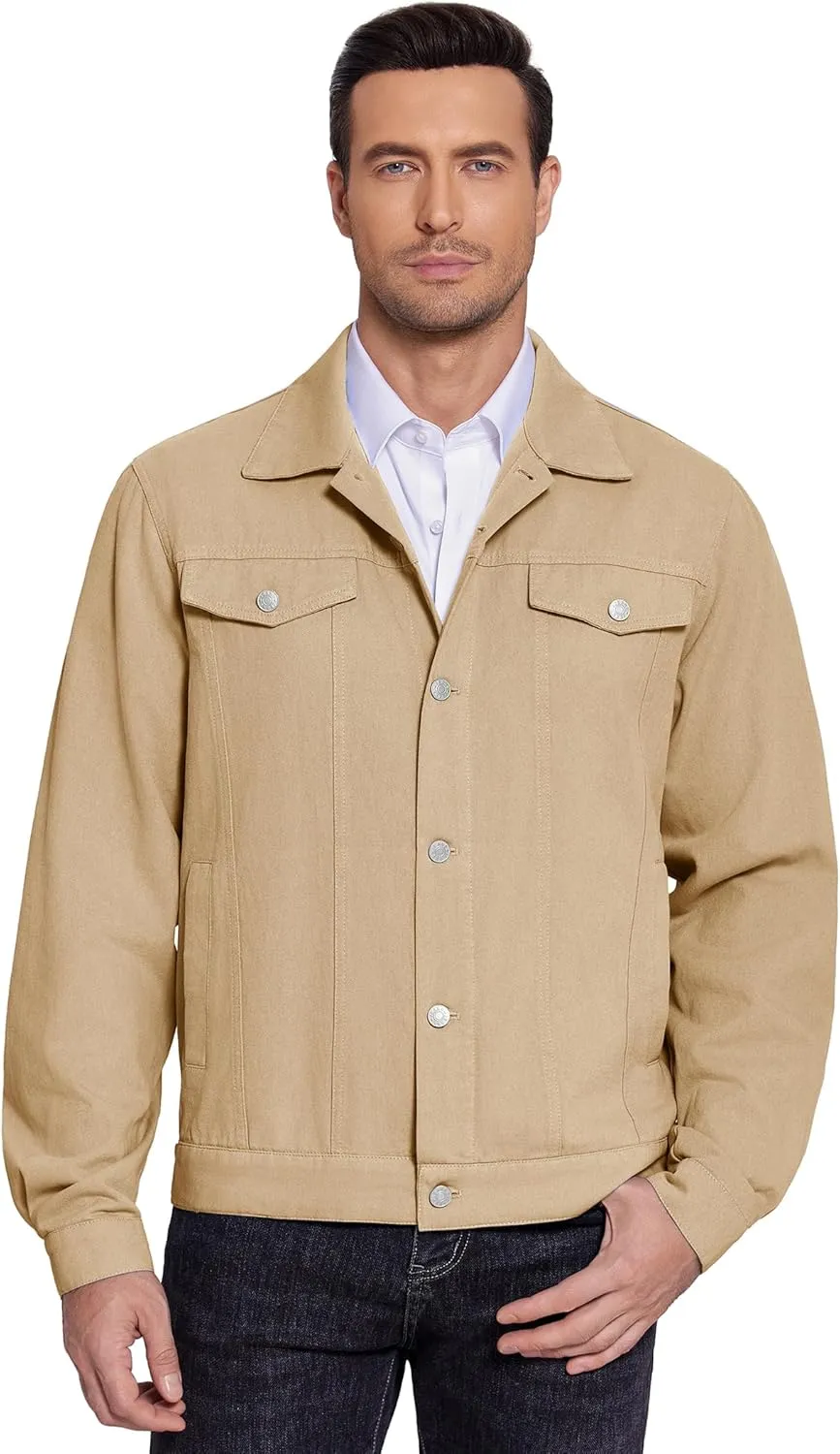 COOFANDY Men's Cotton Denim Jacket Lightweight Trucker Jackets Casual Washed Jean Jacket