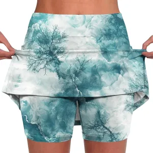 DDAPJ pyju Athletic Skorts for Women High Waist Golf Skorts Plus Size Summer Trendy Floral Printed Tennis Skirt with Shorts