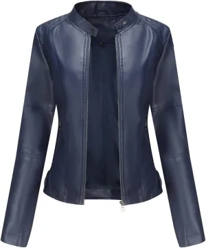 DEAR MODEL Faux Leather Jacket Women Bomber Jacket Women's Belted Motorcycle Jacket
