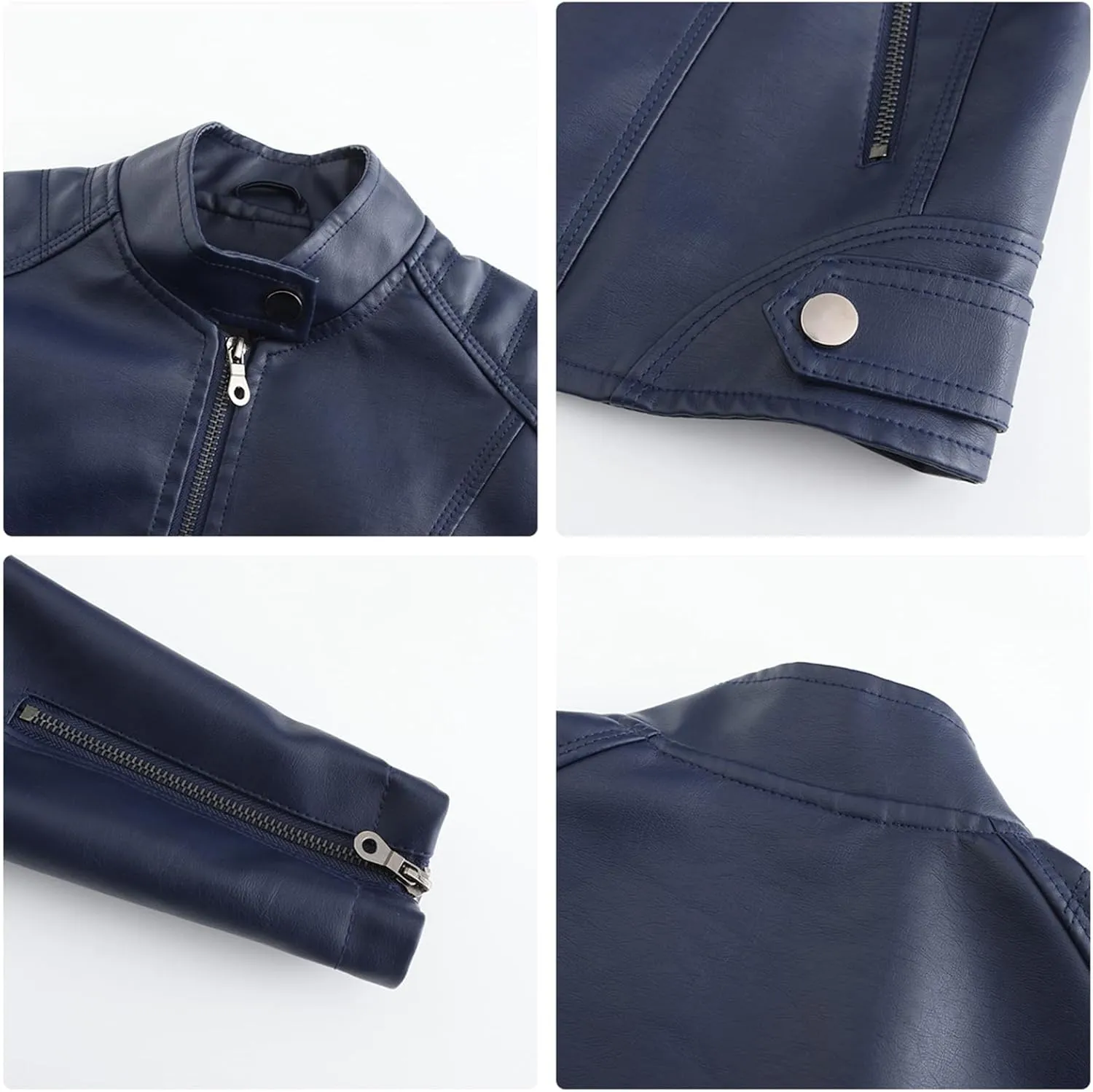 DEAR MODEL Faux Leather Jacket Women Bomber Jacket Women's Belted Motorcycle Jacket