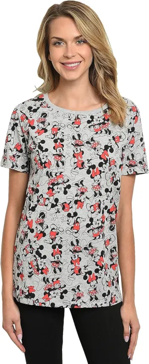 Disney Womens Plus Size T-Shirt Minnie Mouse Print