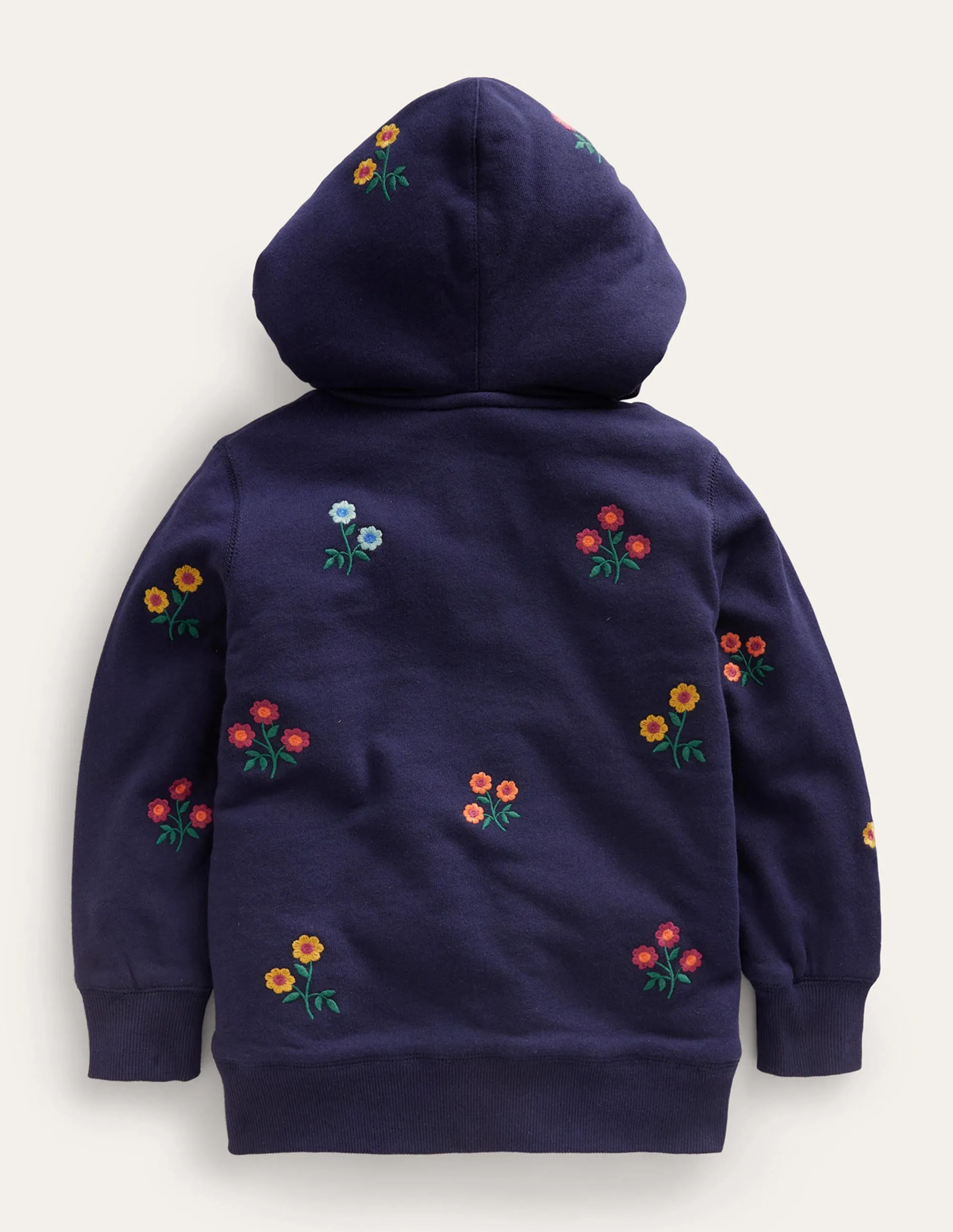 Embroidered Lined Hoodie-French Navy Floral