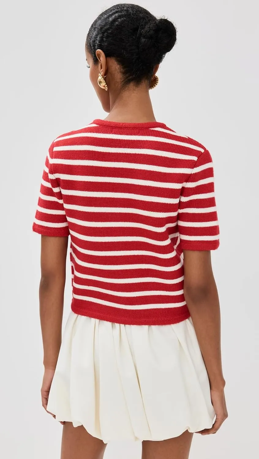 English Factory Women's Knit Striped Sweater Cardigan