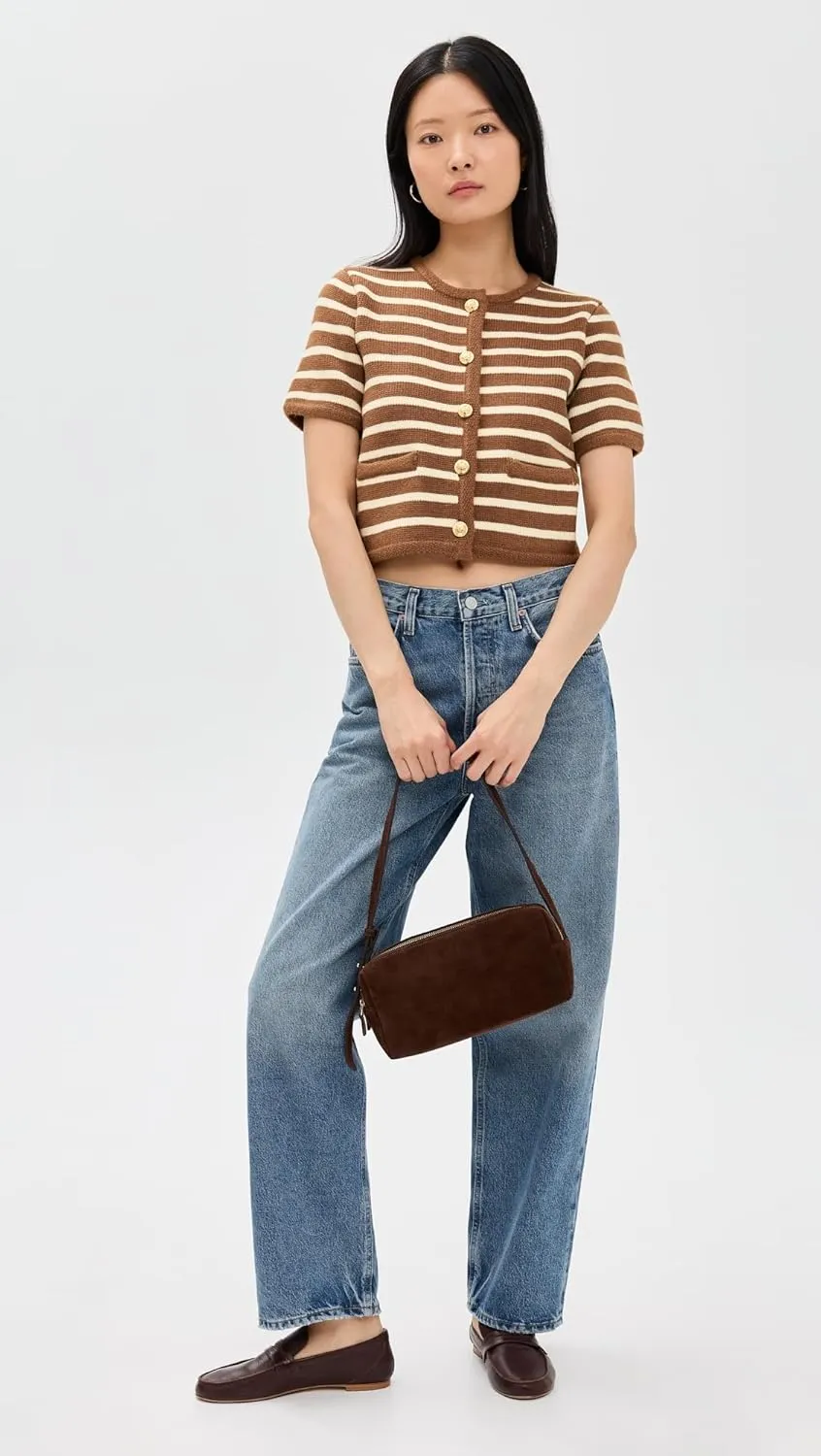 English Factory Women's Knit Striped Sweater Cardigan