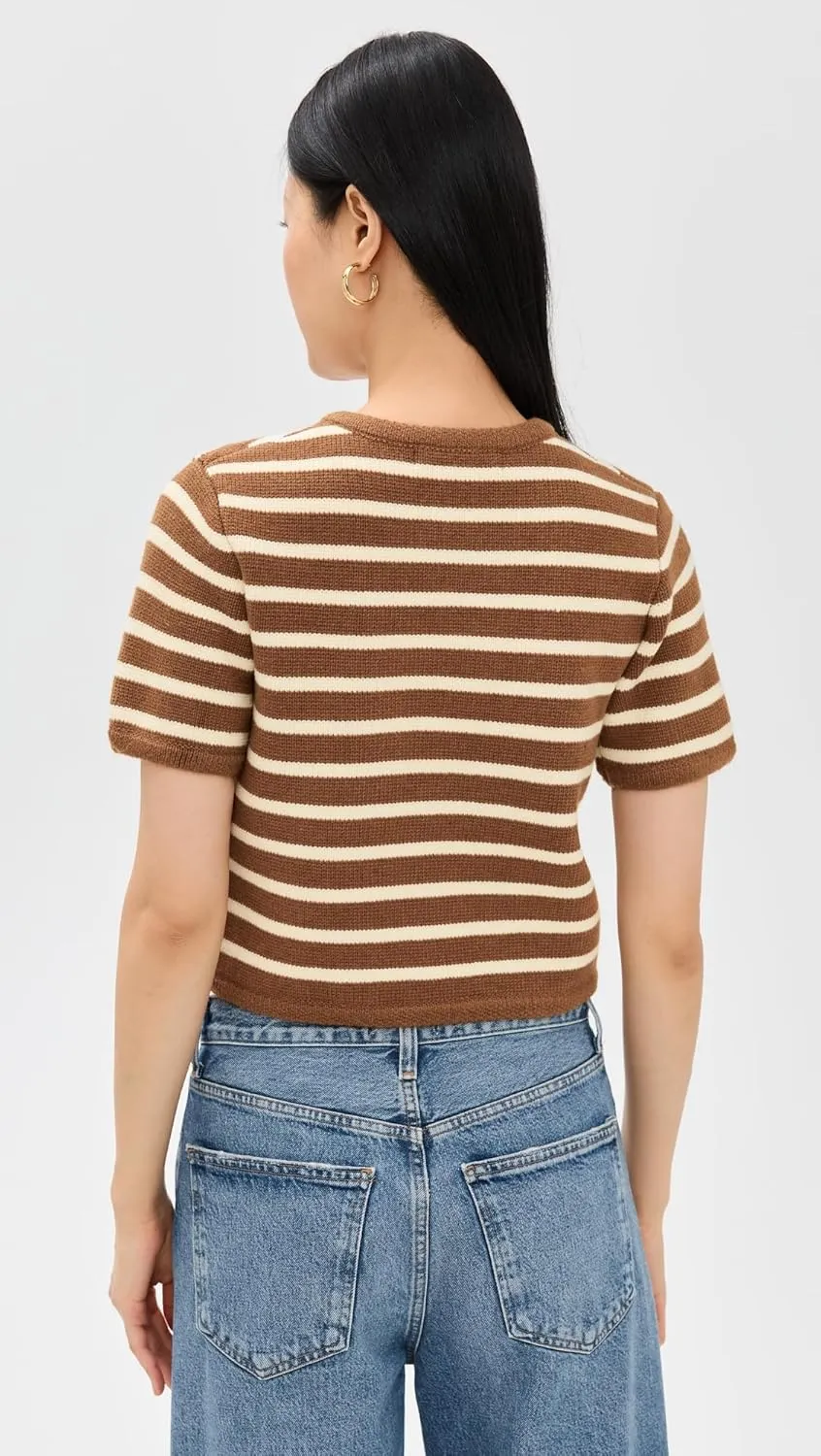 English Factory Women's Knit Striped Sweater Cardigan