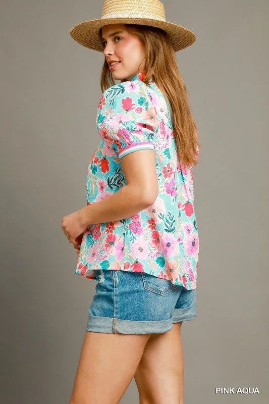 Farrah's High Collar Blouse