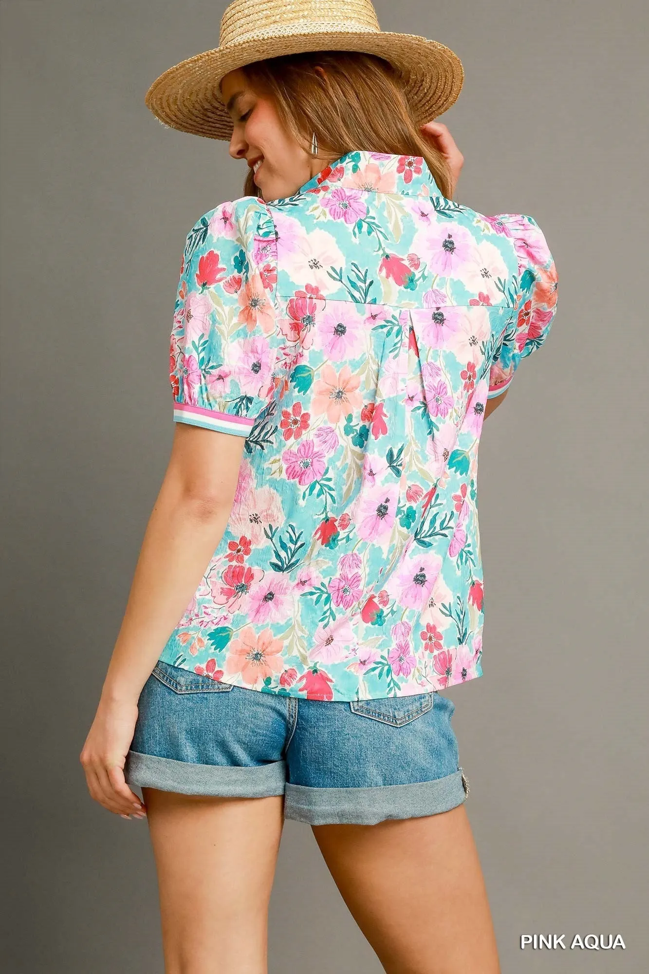 Farrah's High Collar Blouse