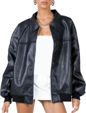 FEORJGP Womens PU Leather Biker Jacket Coat Windbreaker Faux Fur Jacket Outerwear Coat Motorcycle Jacket Y2K 90s Streetwear