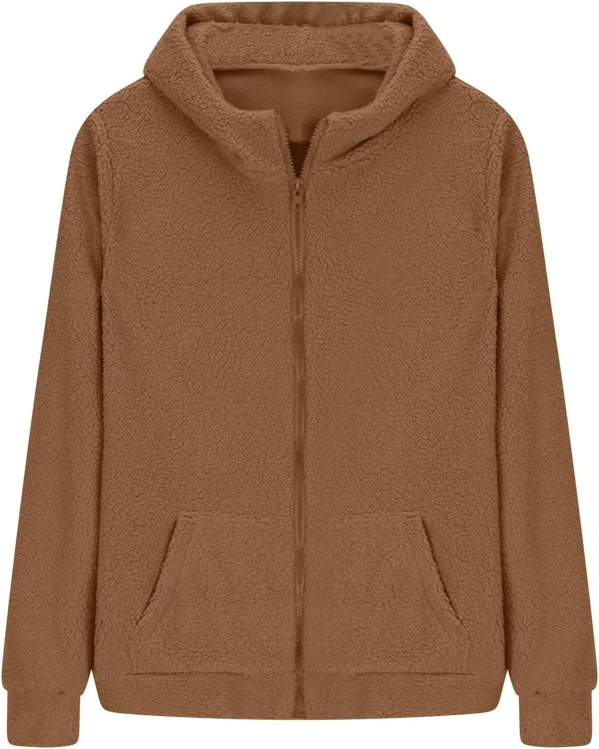 Fleece Hoodies for Women Trendy Zip up Long Sleeve Fuzzy Sherpa Jackets Casual Lightweight Cozy Warm Coat with Pocket