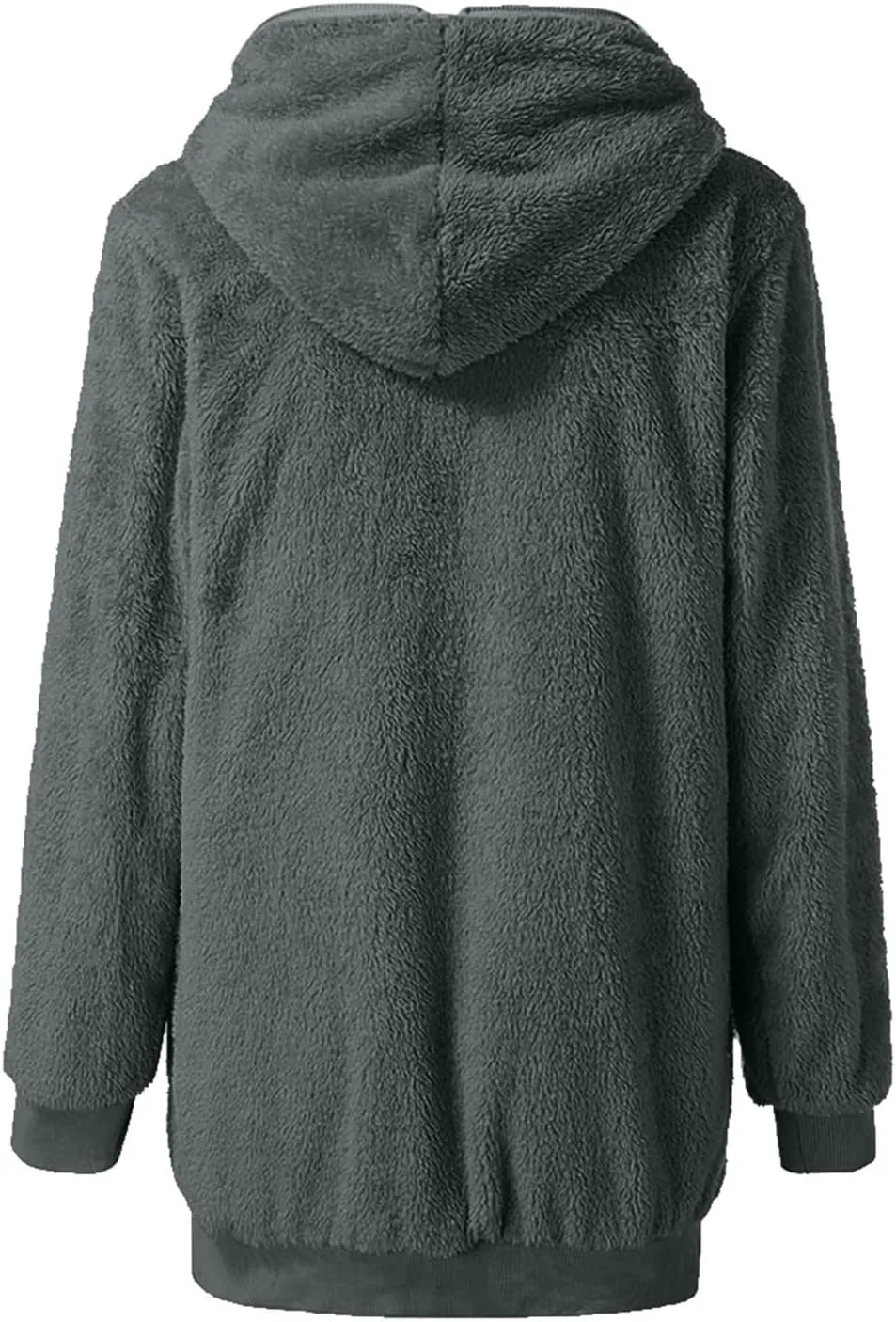 Fleece Jacket Women Sherpa Zip Up Long Sleeve Lapel Hoodies Faux Fur Coats Oversized Cardigan Sweaters Shaggy Outfits