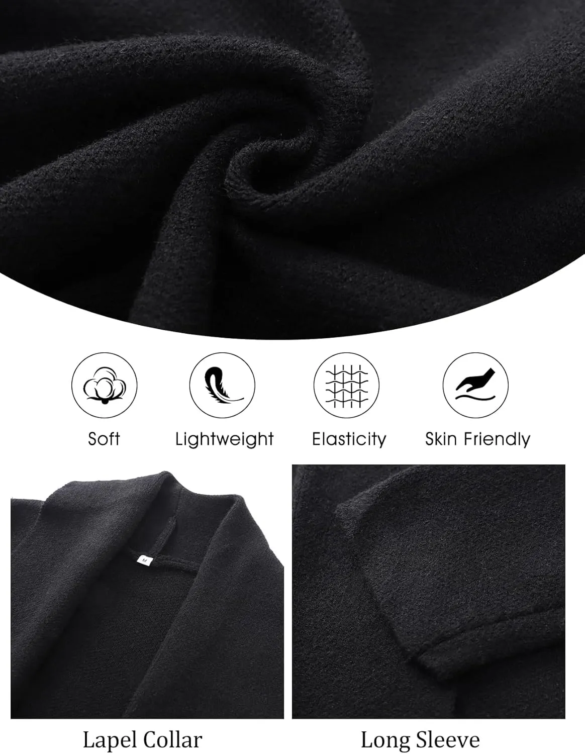 Flygo Women's Cropped Cardigan Sweater Oversized Shawl Lapel 2024 Fall Fashion Open Front Sweater Jacket Knit Outwear