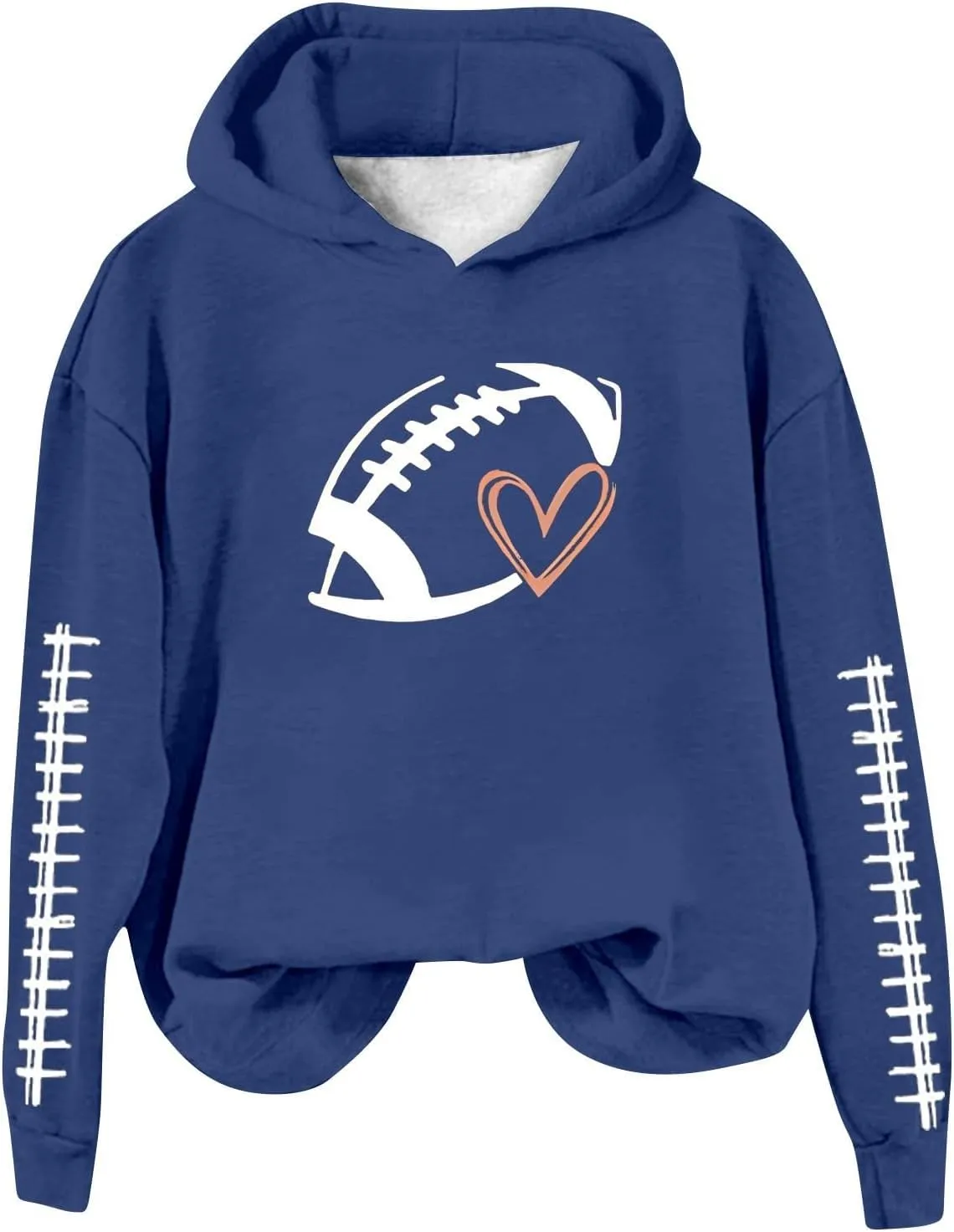 Football Sweatshirts for Women Game Day Hoodie Graphic Print Sweatshirt Fashion Fall Sports Long Sleeve Pullover Tops