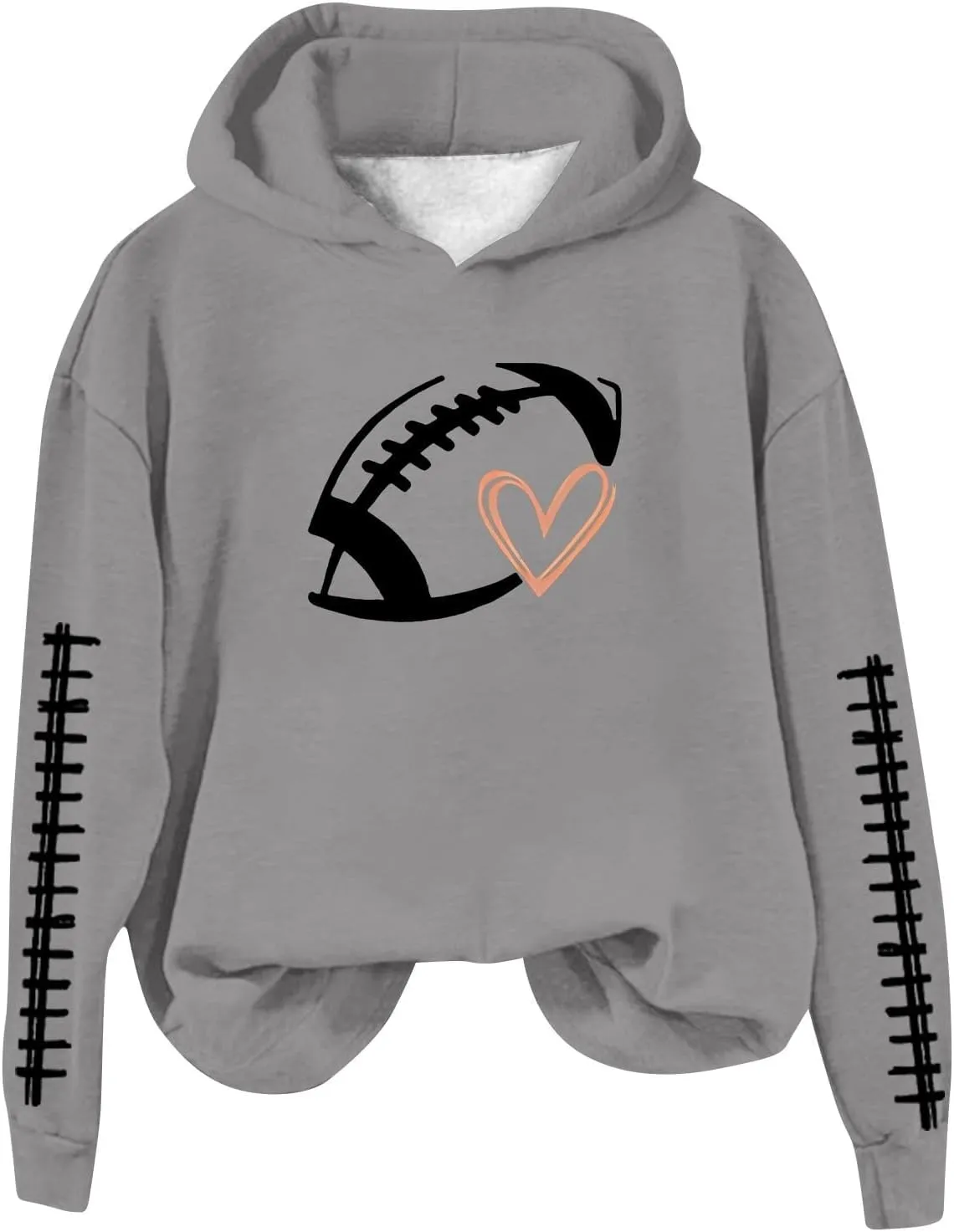 Football Sweatshirts for Women Game Day Hoodie Graphic Print Sweatshirt Fashion Fall Sports Long Sleeve Pullover Tops